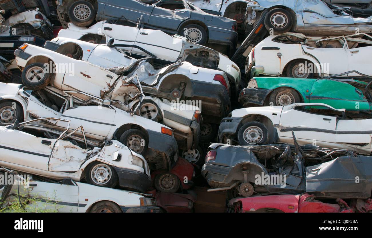 Altautos für Recycling, Zypern Stockfoto