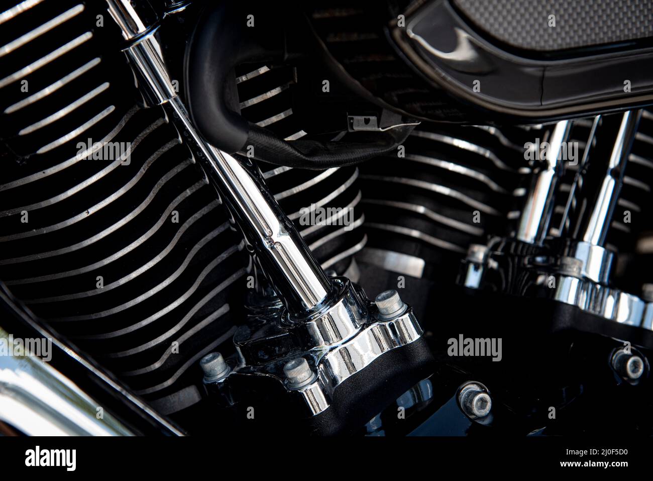 Details Chrom Sport Motorrad Metall Motor Stockfoto