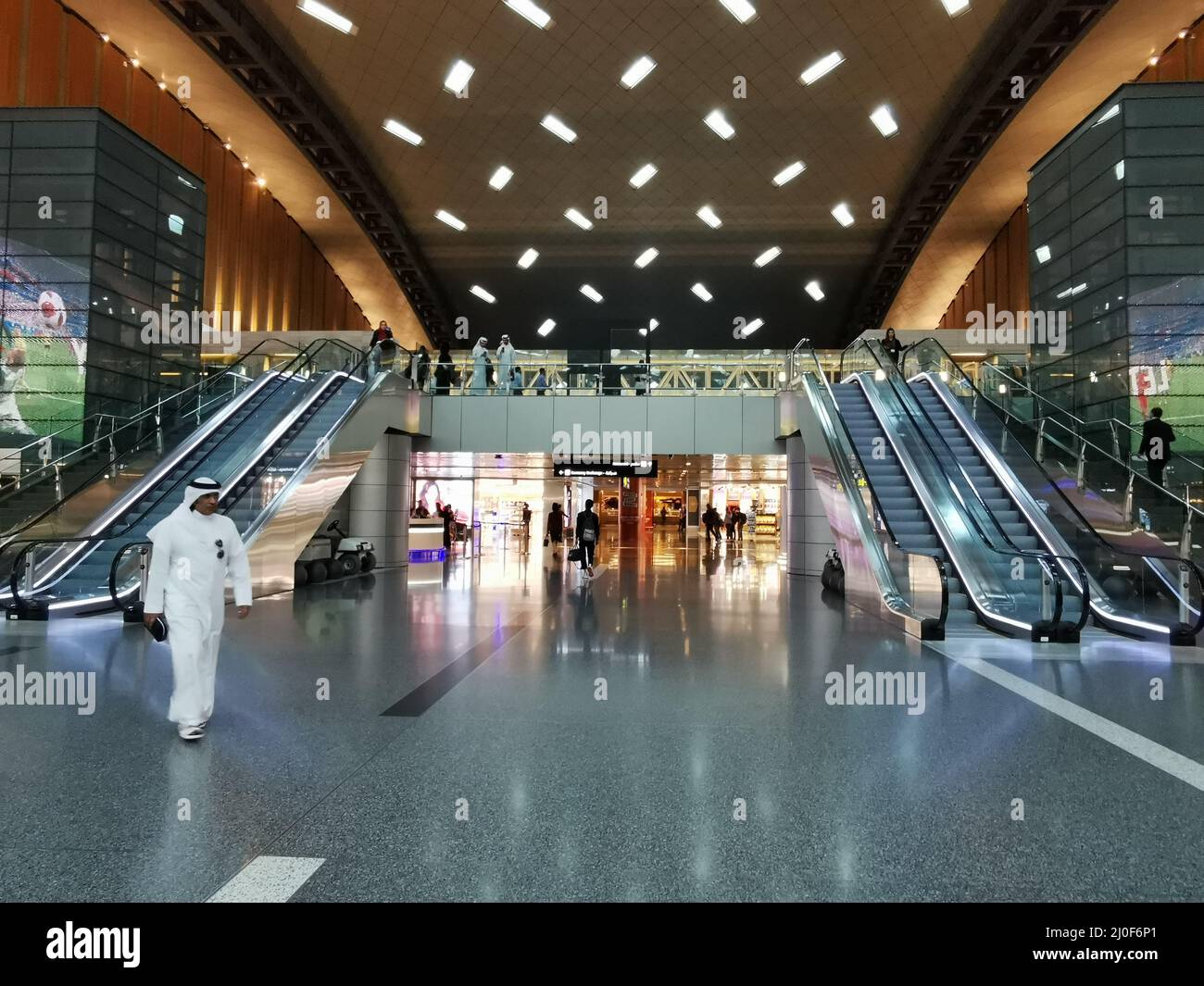 Interieur des internationalen Flughafens Hamad, in Doha Katar, Naher Osten Stockfoto