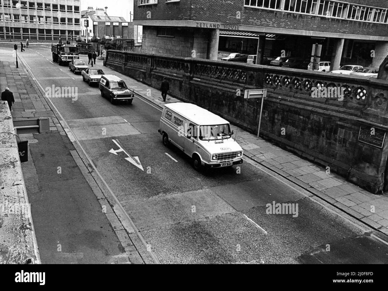 Zetland Road, außerhalb der Middlesbrough Station. 22. Mai 1978. Stockfoto