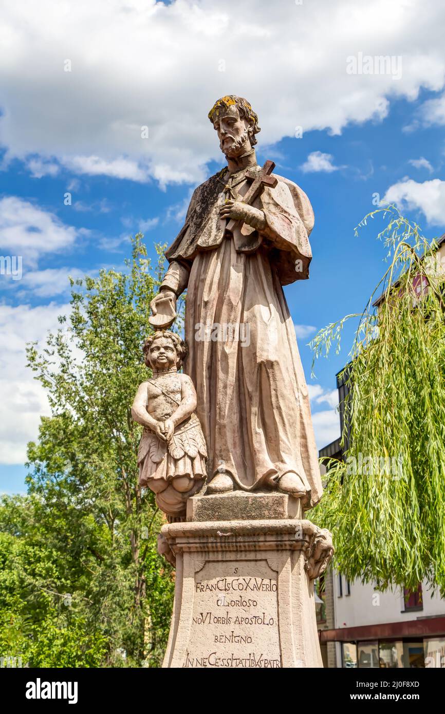 Religiöse Statue in Bensheim im südhessischen Bezirk Bergstraße, Deutschland Stockfoto