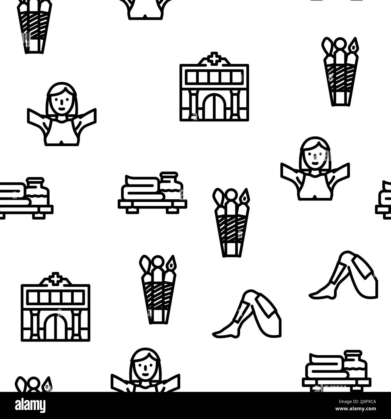 Kosmetologie Schönheitsverfahren Vektor Nahtloses Muster Stock Vektor