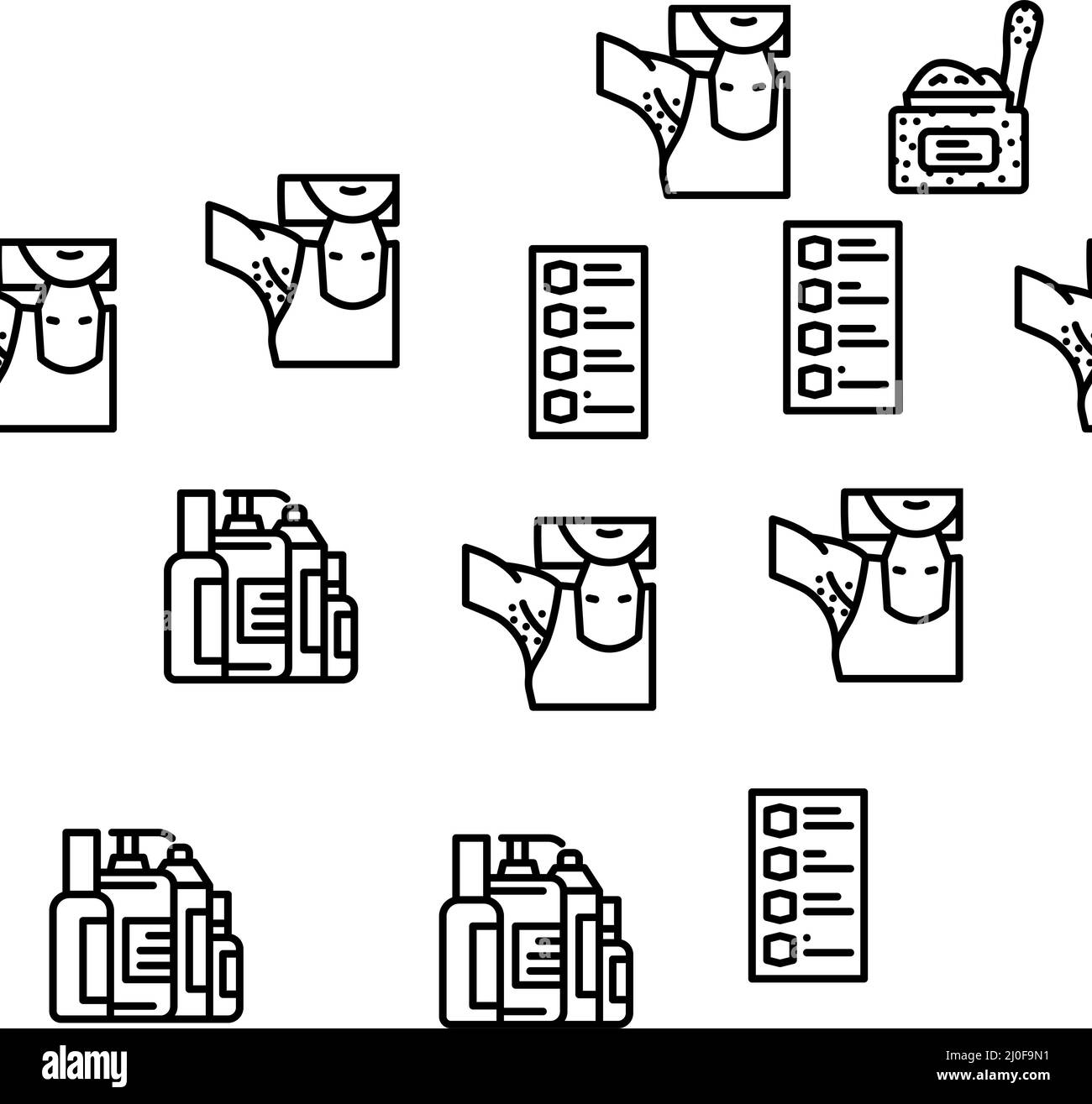 Kosmetologie Schönheitsverfahren Vektor Nahtloses Muster Stock Vektor