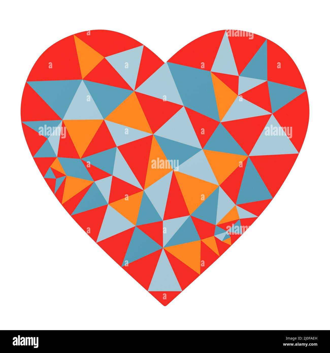 Multicolor Mosaik Herz auf einem isolierten Hintergrund Stockfoto