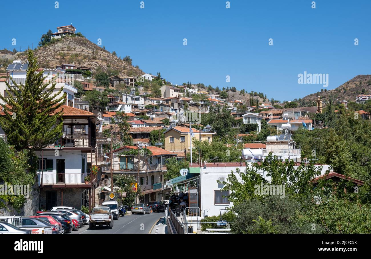 Bergdorf Palaichori im Troodos-Gebirge auf Zypern. Stockfoto