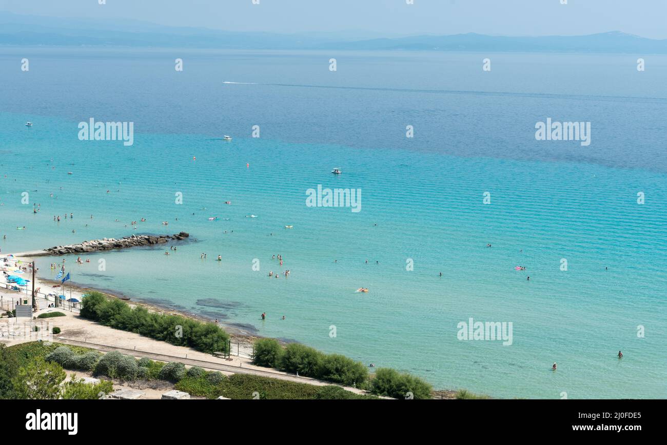 Strand Kalithea, Halbinsel Kasandra, Chalkidiki Stockfoto