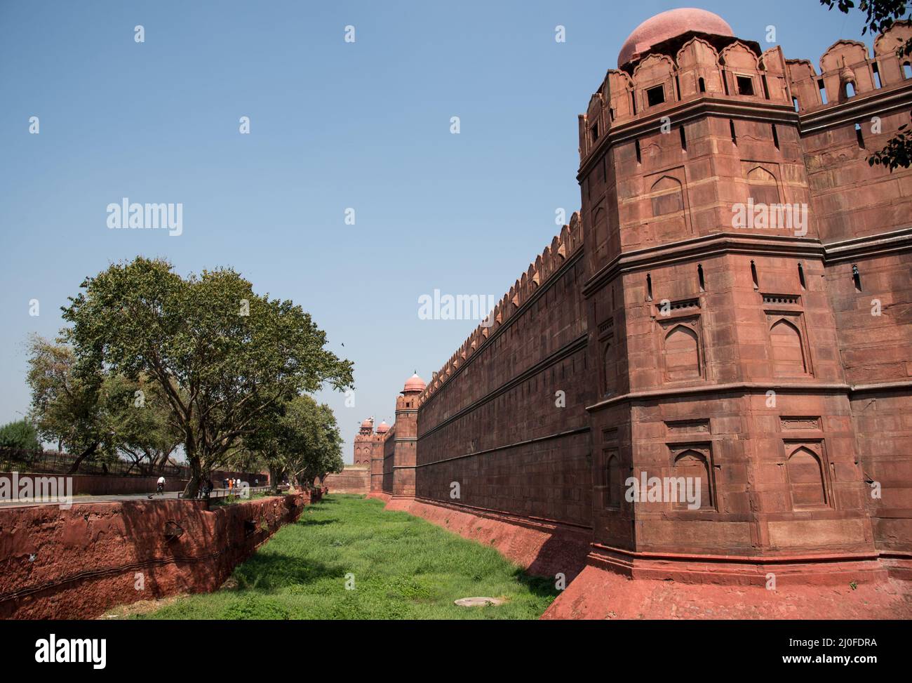 Berühmtes Wahrzeichen des Roten Fort in Neu-Delhi in Indien Stockfoto