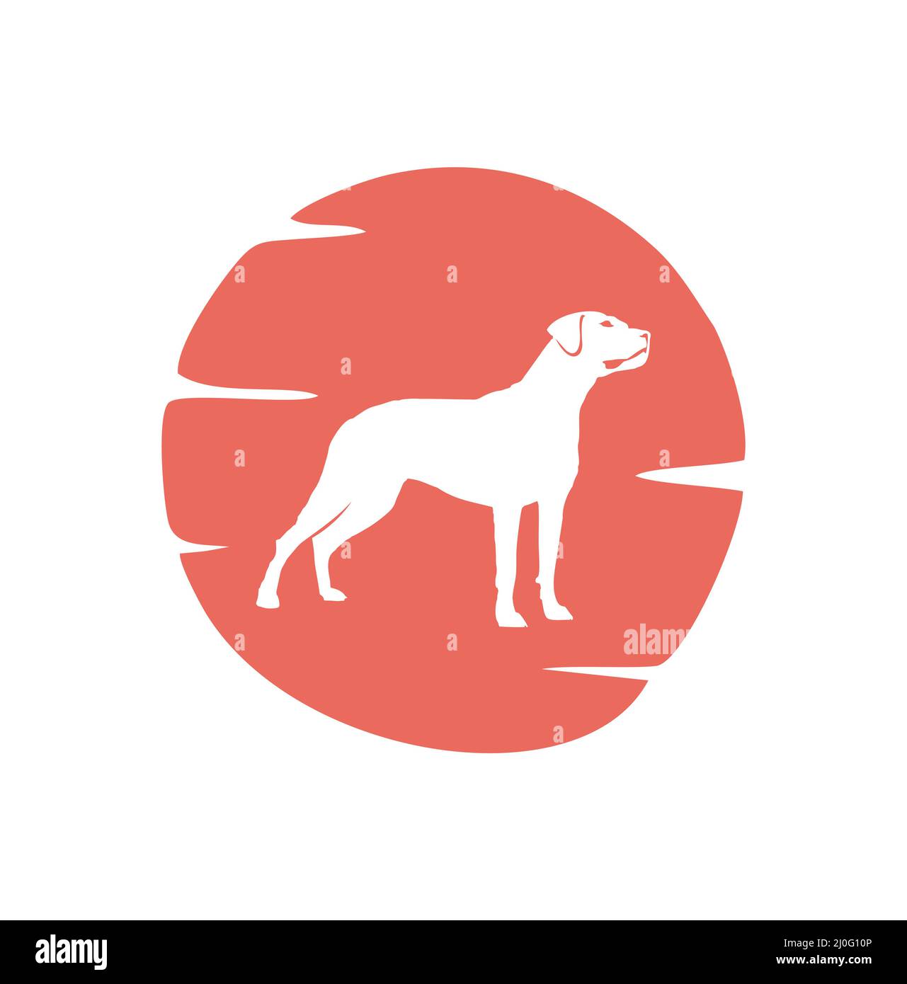 Ein Vektor-Illustrationssatz von Vintage Dogo Argentino Dog Vector Sign Stock Vektor
