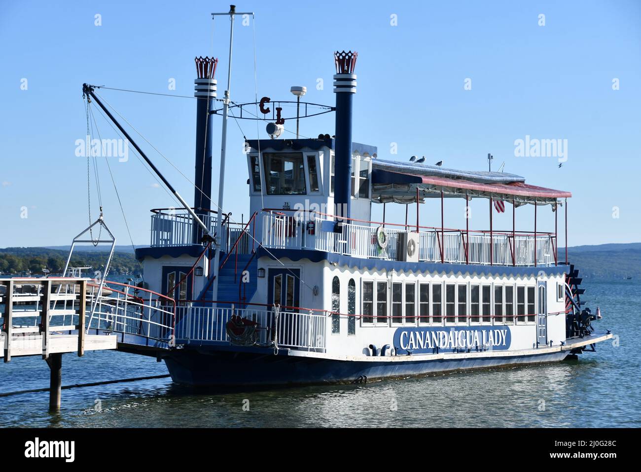 Die Canandaigua Lady Kreuzfahrt Boot auf Canandaigua See im Staat New York Stockfoto