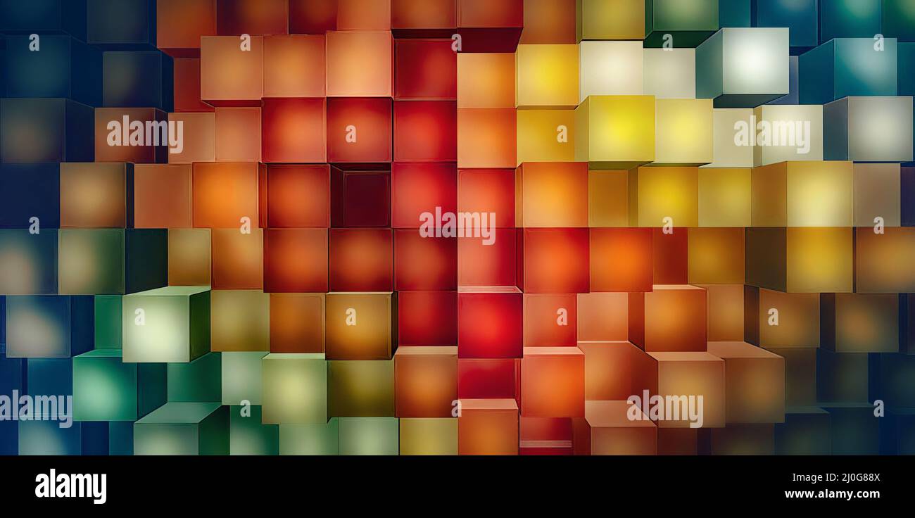 Abstrakter Hintergrund mit hellen Quadraten Stockfoto