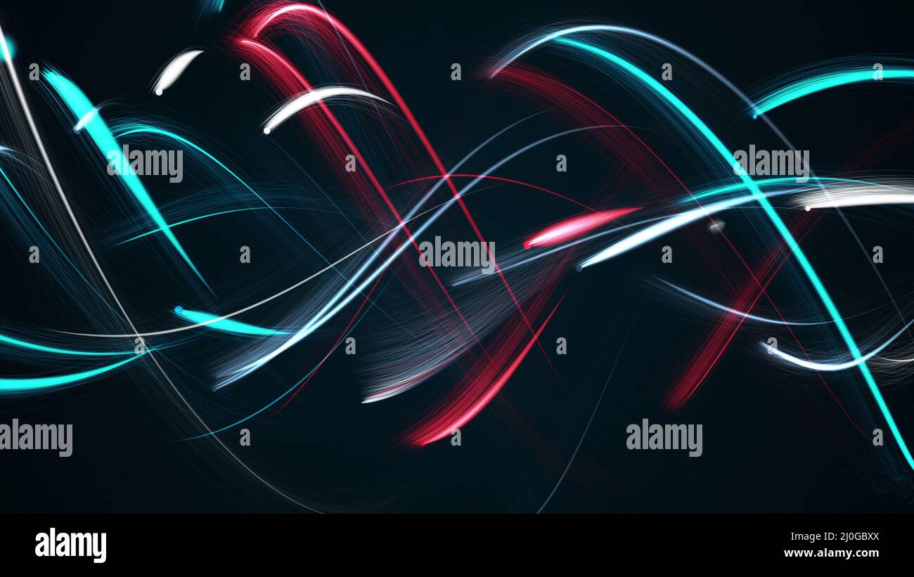 Zeichnung farbige Konturen und Linien, Computer generiert. Abstraktes Gewebe. 3d-Rendering CG-Hintergrund. Stockfoto