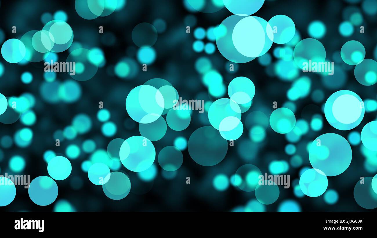 Abstrakter Hintergrund mit vielen blauen transparenten Kreisen. Computergeneriertes 3d-Rendern Stockfoto