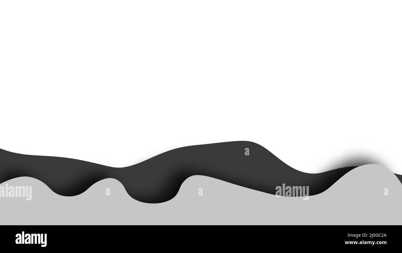 Abstrakter Cartoon-Hintergrund aus wellenförmigen Farbschichten. 3D-Rendering moderner Kunst, computergeneriert Stockfoto