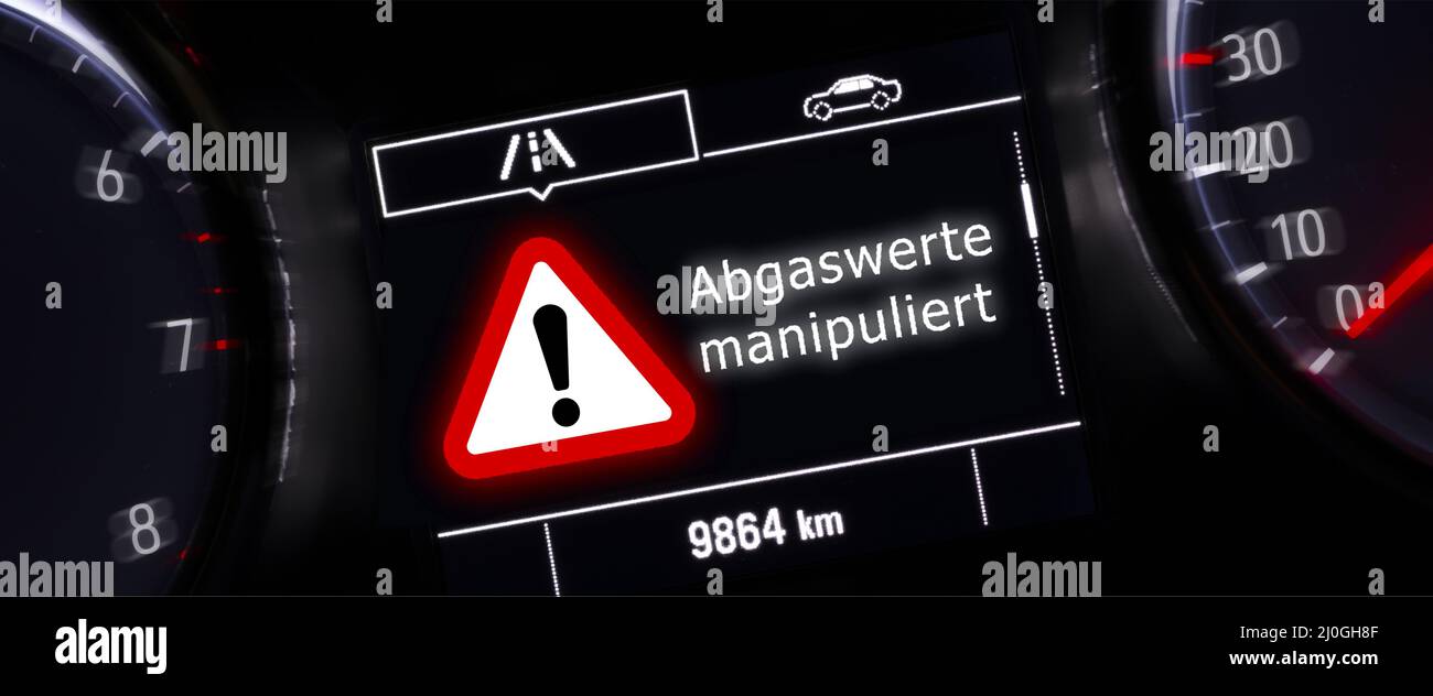 Abgaswerte manipuliert Stockfoto