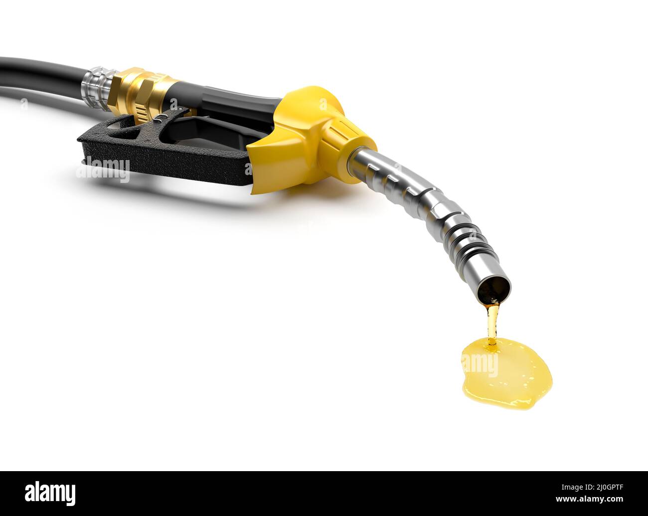 Aus der Benzinpumpe tropfendes Öl - 3D Render Stockfoto
