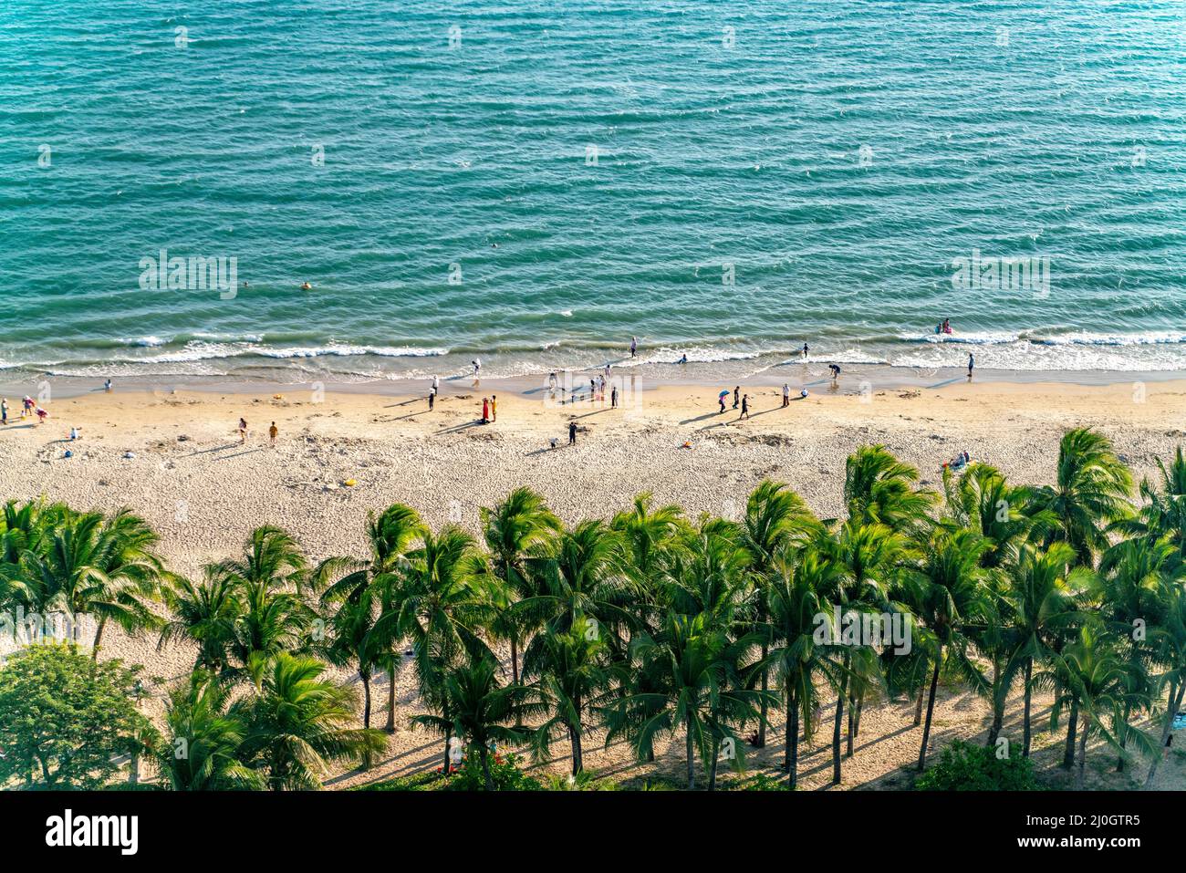 Der atemberaubende Blick auf Sanya Beach auf Hainan, China Stockfoto