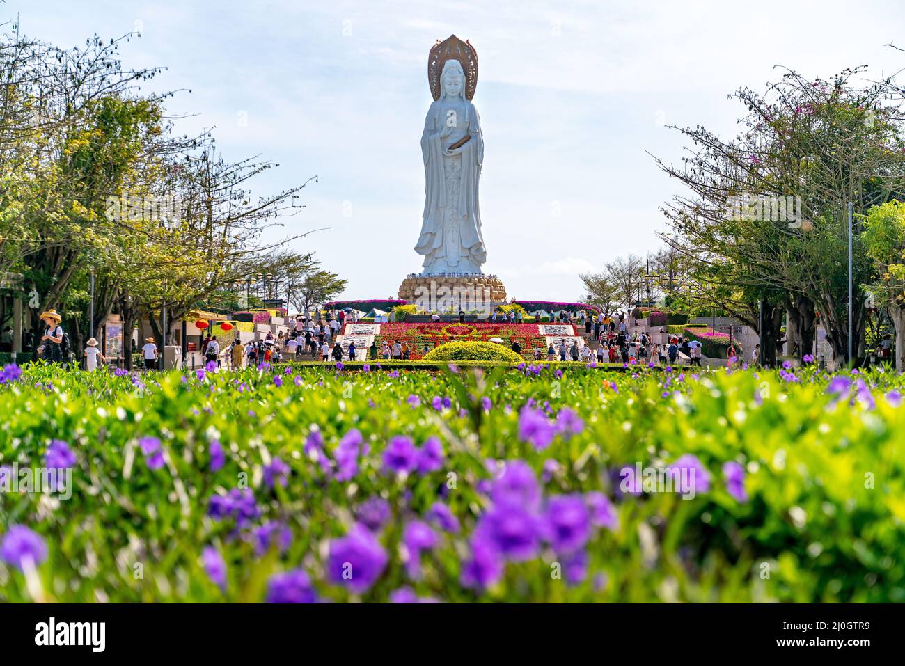 Der Nanshan Tempel - buddhistischer Tempel in Sanya, Provinz Hainan in China. Die Statue von Guan Yin der Südsee von Sanya Stockfoto