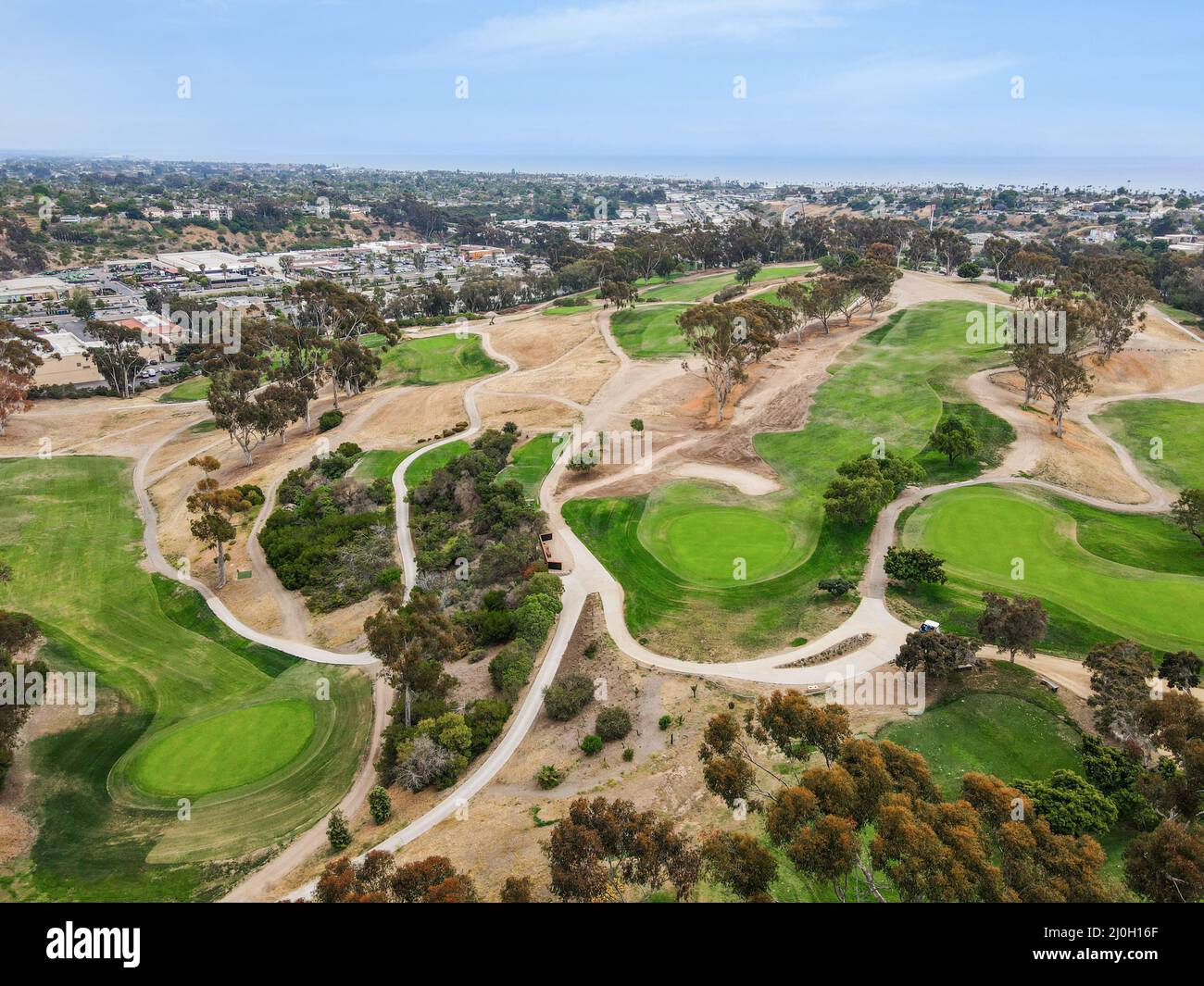 Luftaufnahme des Golfs in Oceanside. Kalifornien, USA Stockfoto