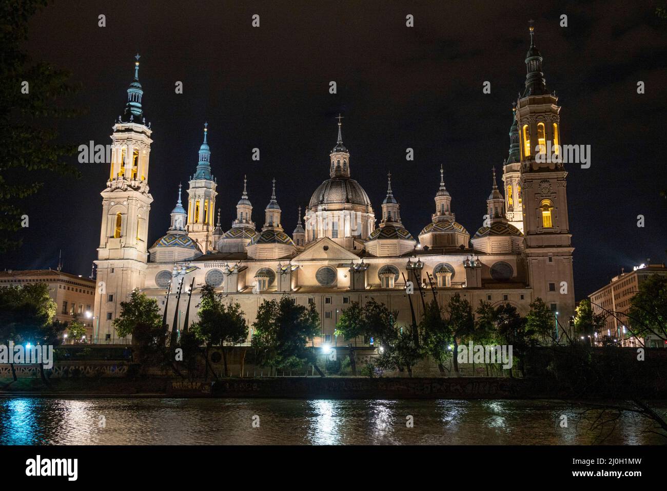 Basilika unserer Lieben Frau von Säule in Zaragoza, Spanien, Europa Stockfoto
