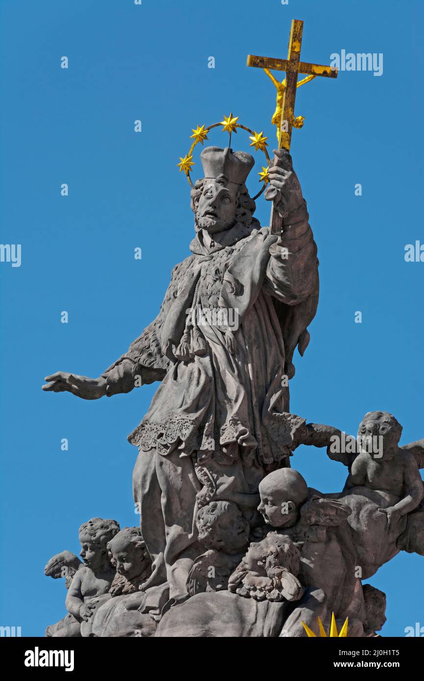 Statue des Heiligen Johannes Nepomuk Stockfoto