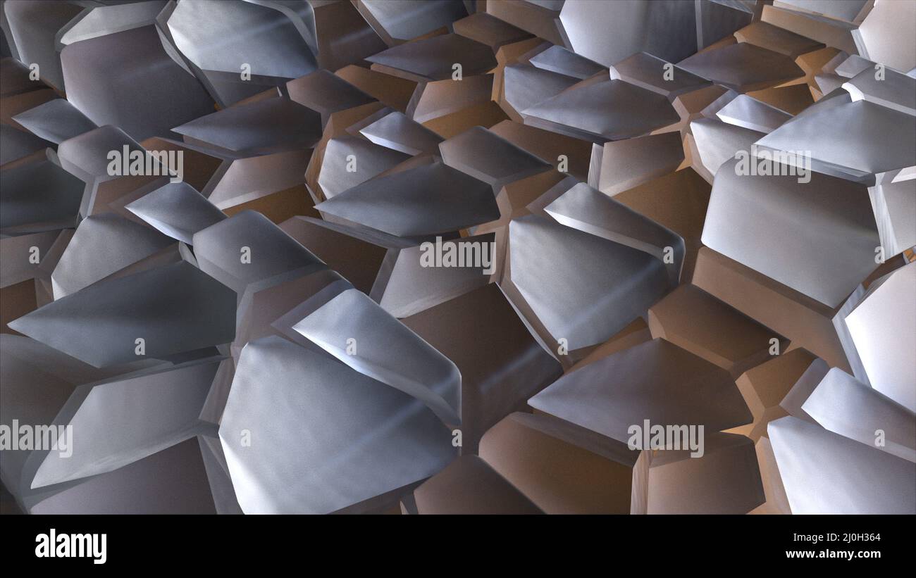 Gebrochene Oberfläche von kubischen Formen Stockfoto