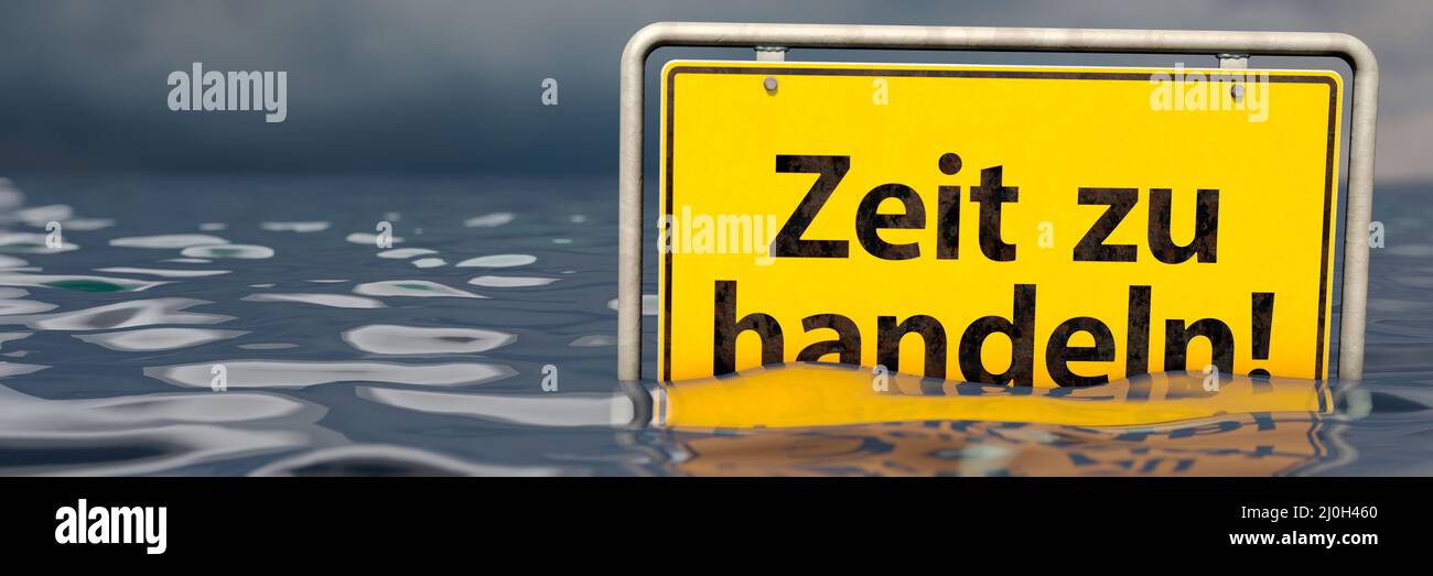 Zeit zum Handeln (auf Deutsch: Zeit zu handeln) Stockfoto