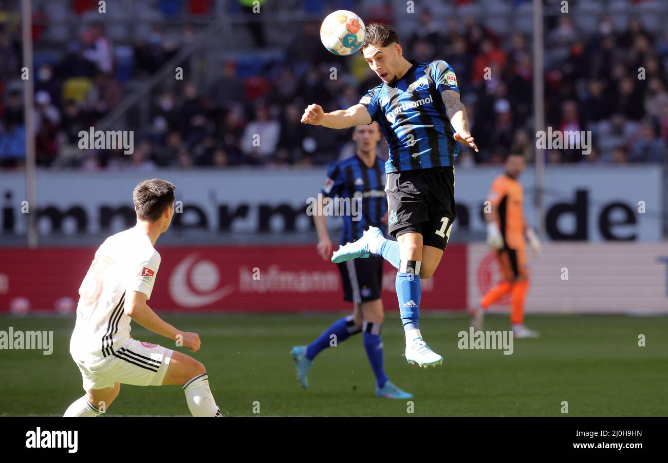 firo : 03/19/2022 Fuvuball, Fußball, 2. Bundesliga, Saison 2021/2022, F95 Fortuna Dvºsseldorf, Düsseldorf - HSV Hamburg Hamburg Hamburg, HSV Hamburg Hamburg Duelle, Ludovit Reis Stockfoto
