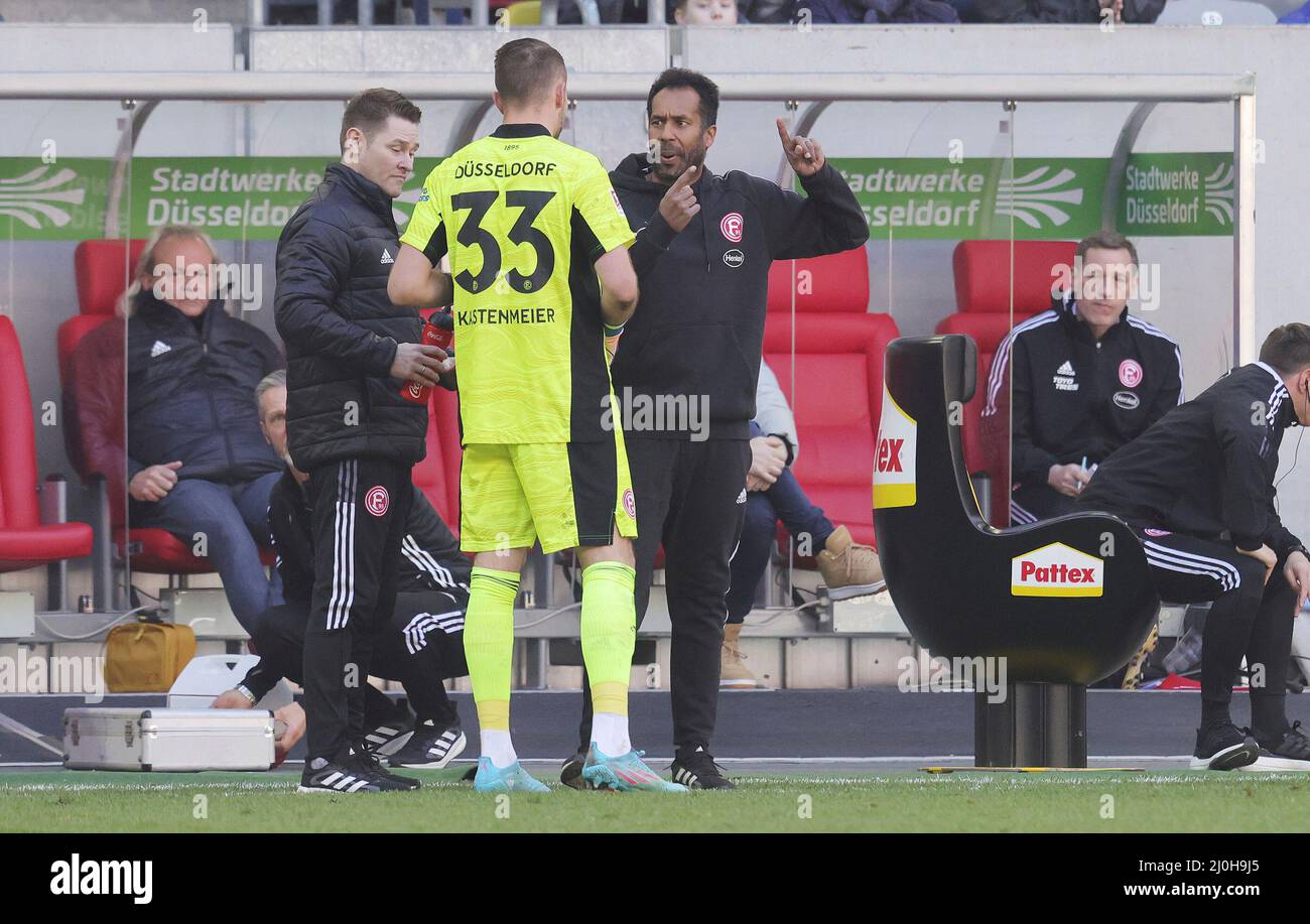 firo : 03/19/2022 Fuvuball, Fußball, 2.Bundesliga, Saison 2021/2022, F95 Fortuna Dvºsseldorf, Düsseldorf - HSV Hamburg Hamburg Hamburg Hamburg, HSV Hamburg Hamburg Trainer: Daniel Thioune mit Florian Kastenmeier Stockfoto