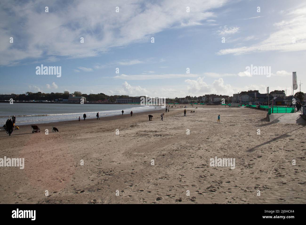 Blick auf den Weymouth Beach in Dorset in Großbritannien Stockfoto