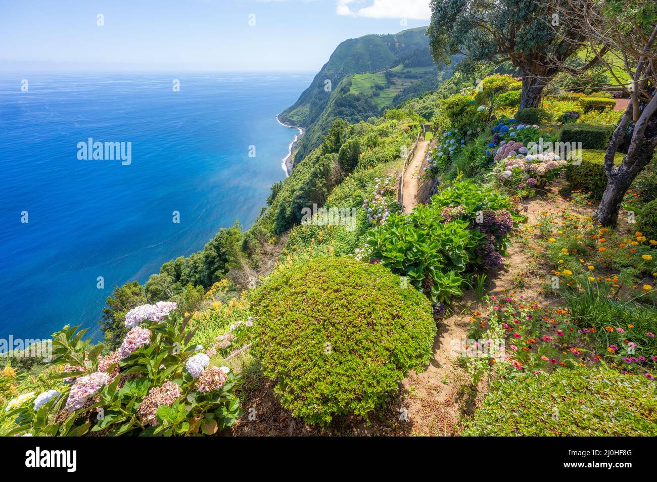 Miradouro de Sossego Sicht, Insel Sao Miguel, Azoren, Portugal Stockfoto