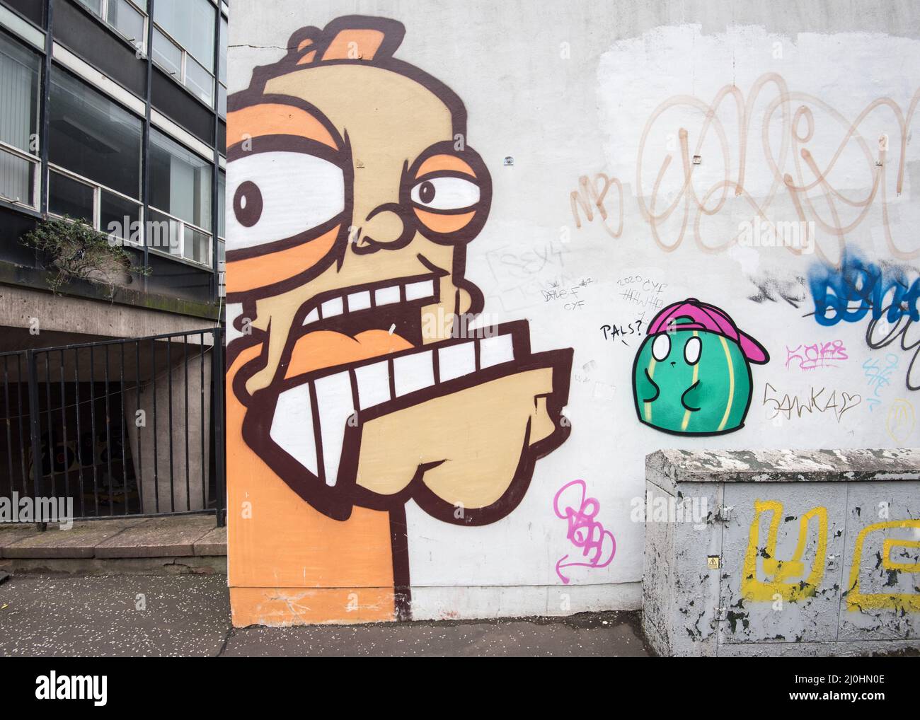 Gibt es Kunst in gemeinsamen Street Graffiti? Hier sind einige in Glasgow gefunden Stockfoto