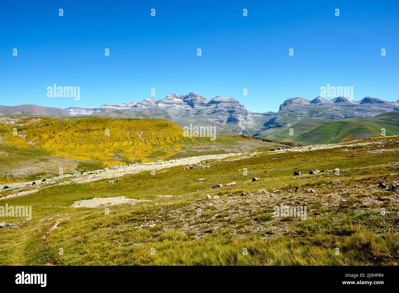 Wunderschöne Landschaft im Nationalpark Ordesa y Monte Perdido in den spanischen Pyrenäen Stockfoto