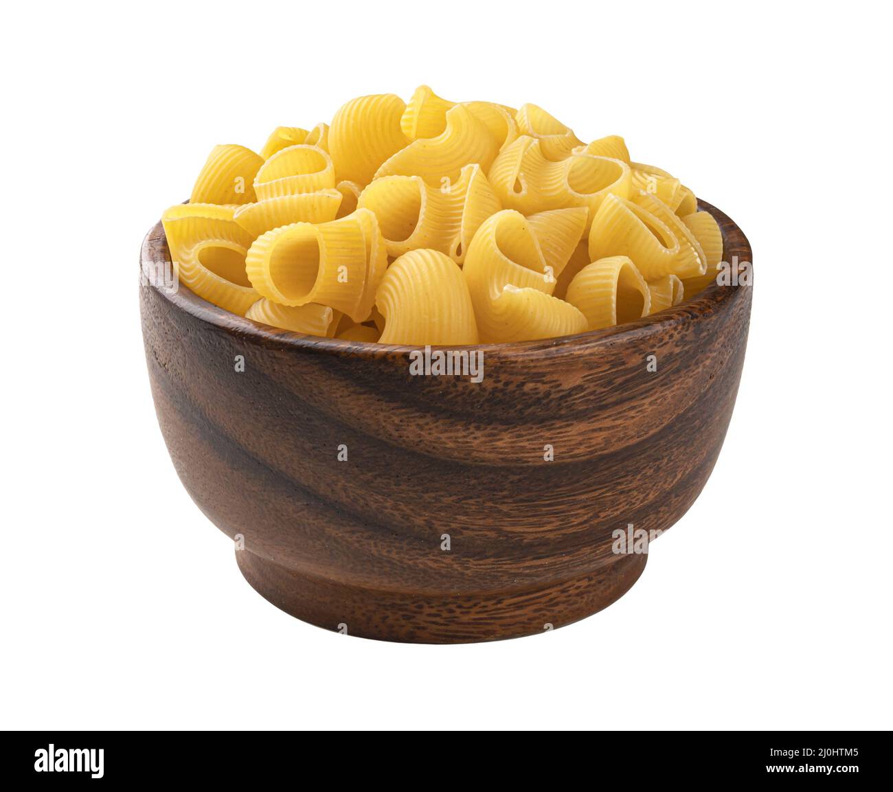 Rohr rigate Pasta isoliert auf weißem Hintergrund mit Clipping-Pfad Stockfoto