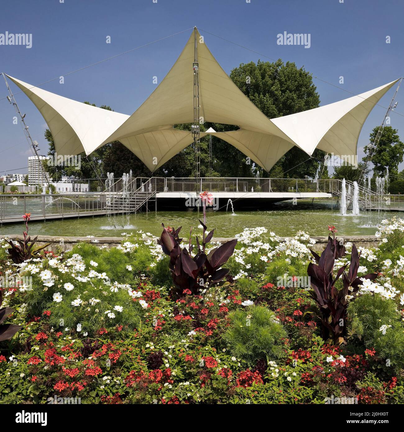 Sternwellenzelt, Tanzbrunnen, Köln, Rheinland, Nordrhein-Westfalen, Deutschland, Europa Stockfoto
