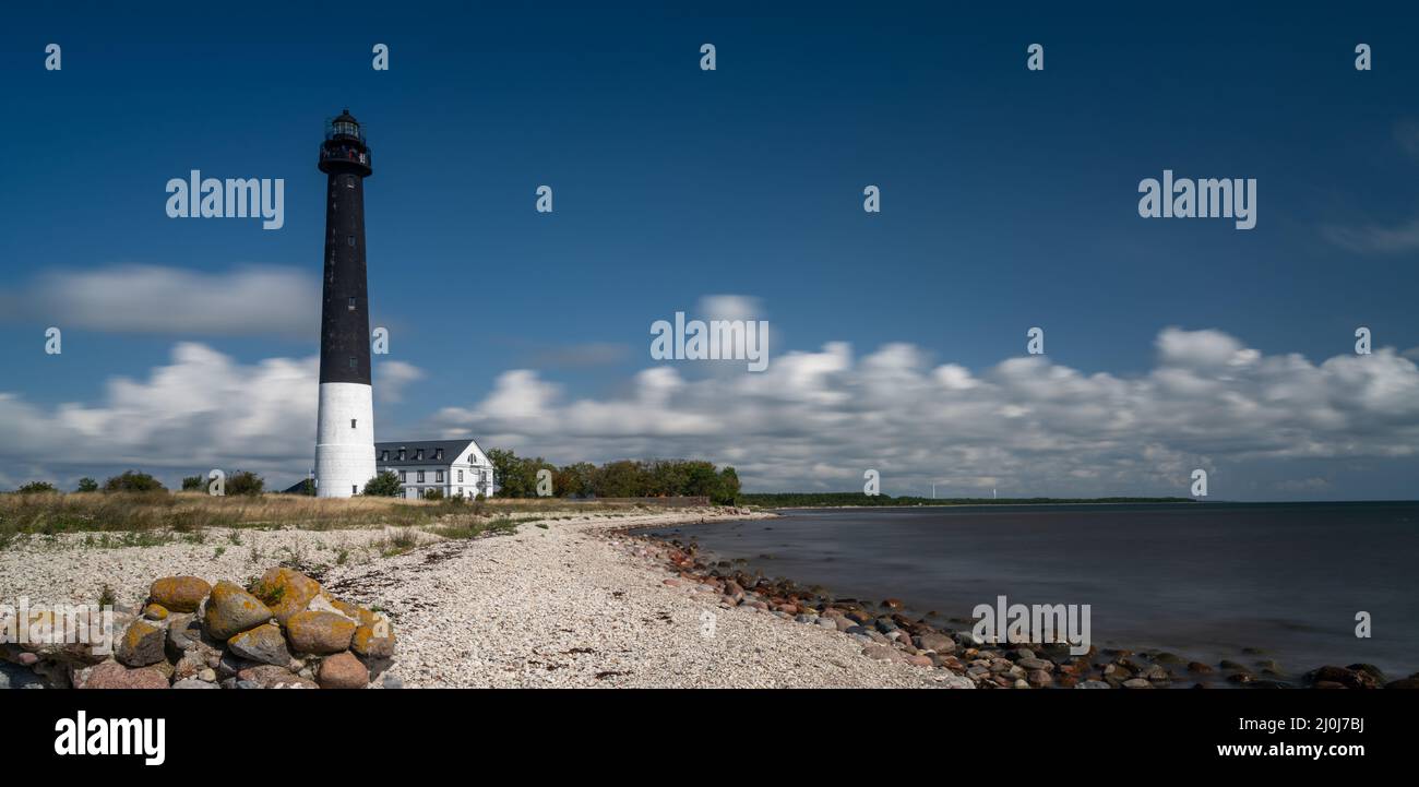 Der Leuchtturm von Sorve auf der estnischen Insel Saaremaa Stockfoto