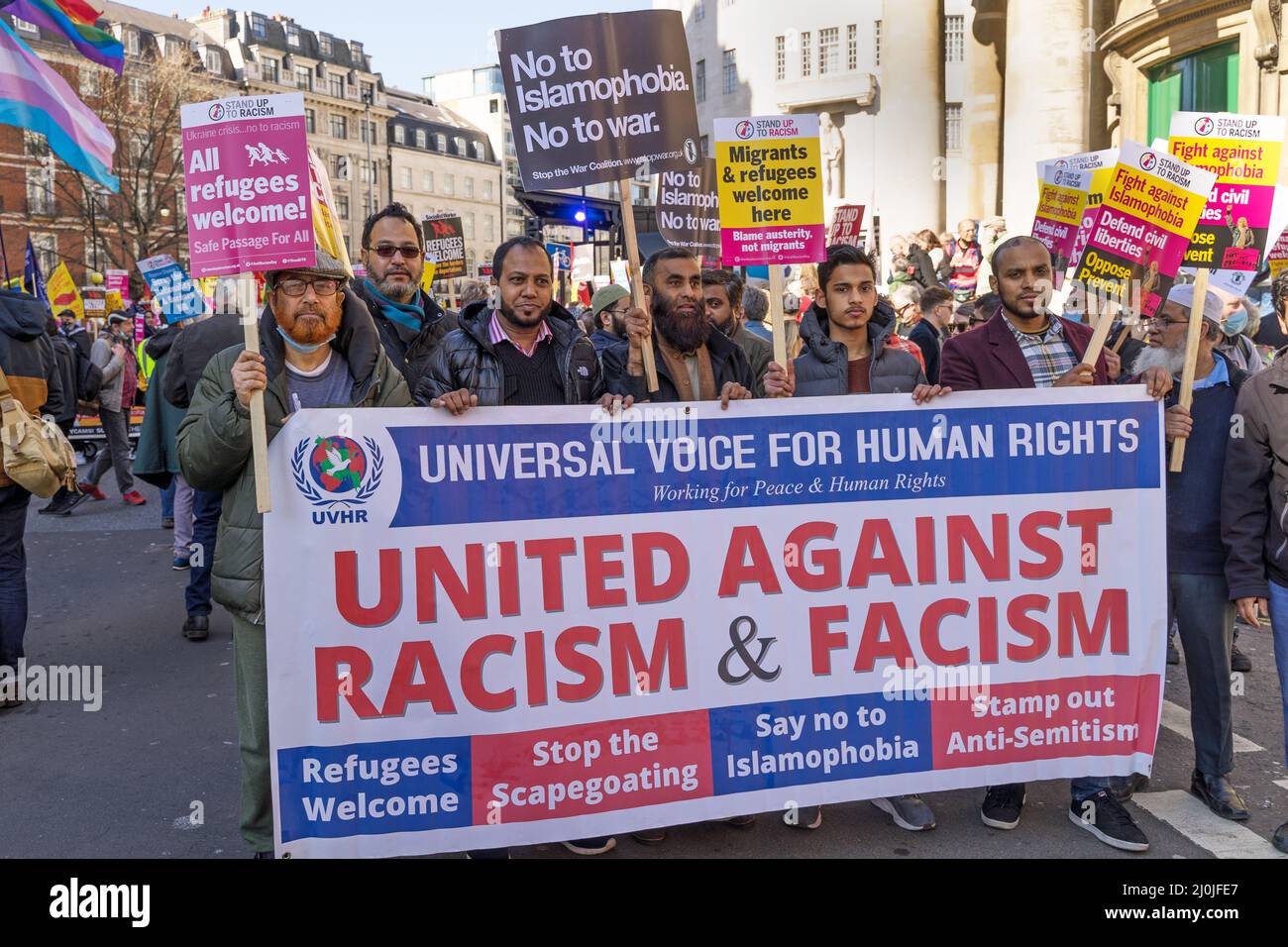 Anti-Rassismus-Protest auf den Straßen von London. London - 19.. März 2022 Stockfoto