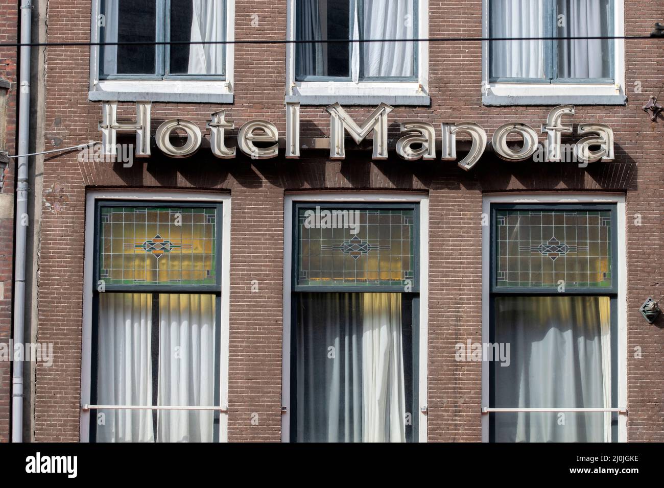 Plakatwand Hotel Manofa In Amsterdam Niederlande 14-3-2022 Stockfoto