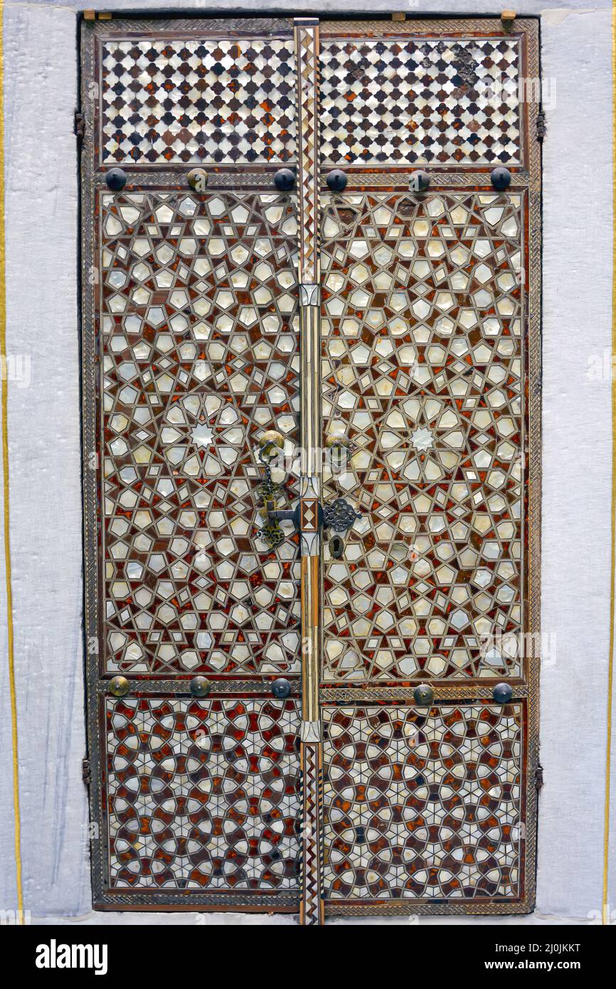 Perlmutt-Mosaikportal im Topkapi-Palast in Istanbul, Türkei Stockfoto