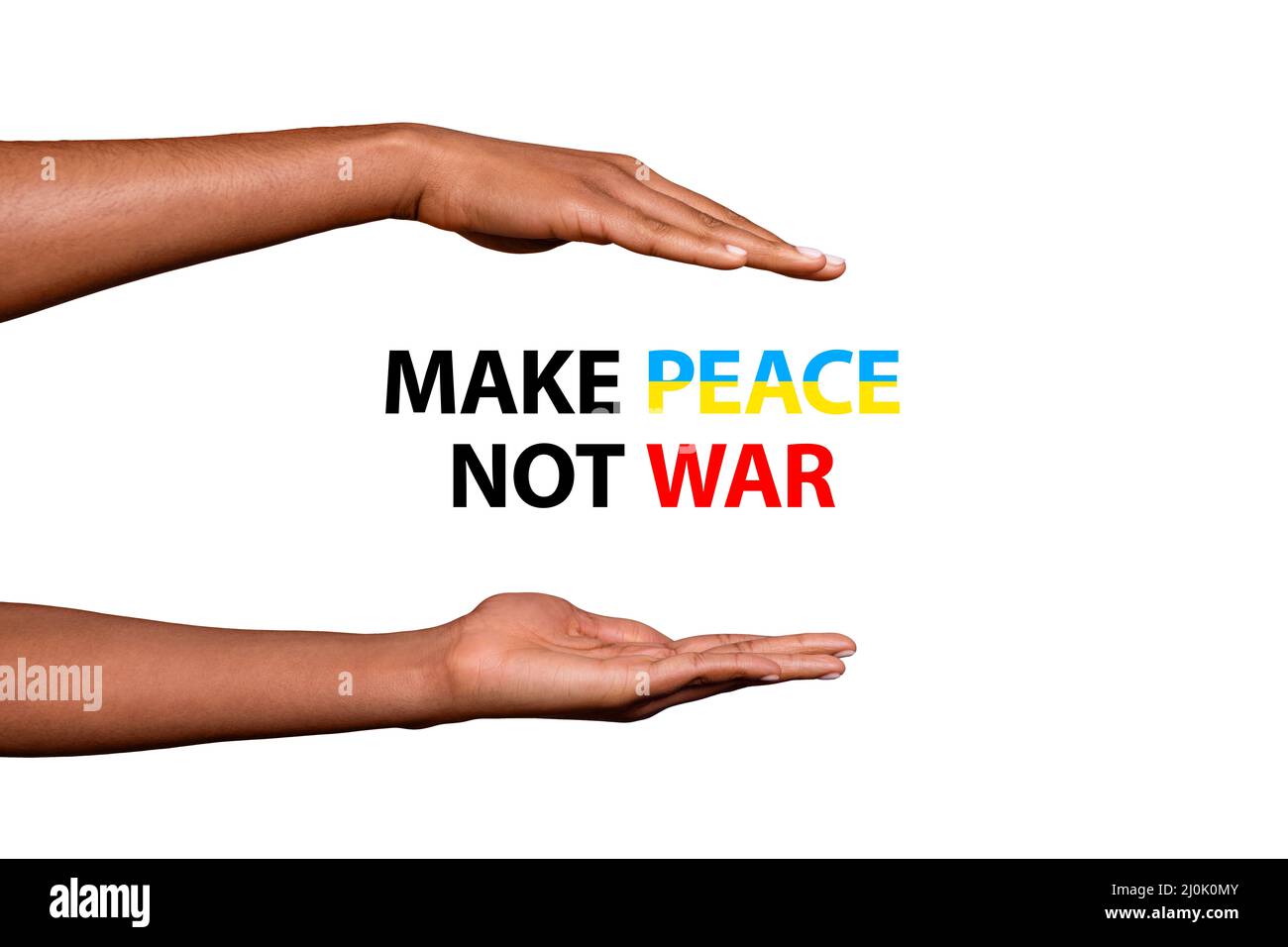 Make Peace for Ukraine Illustration auf weißem Hintergrund Konzept von Pray Trauer Menschlichkeit Solidarität gegen putin Faschismus ermorden Kinder Stockfoto