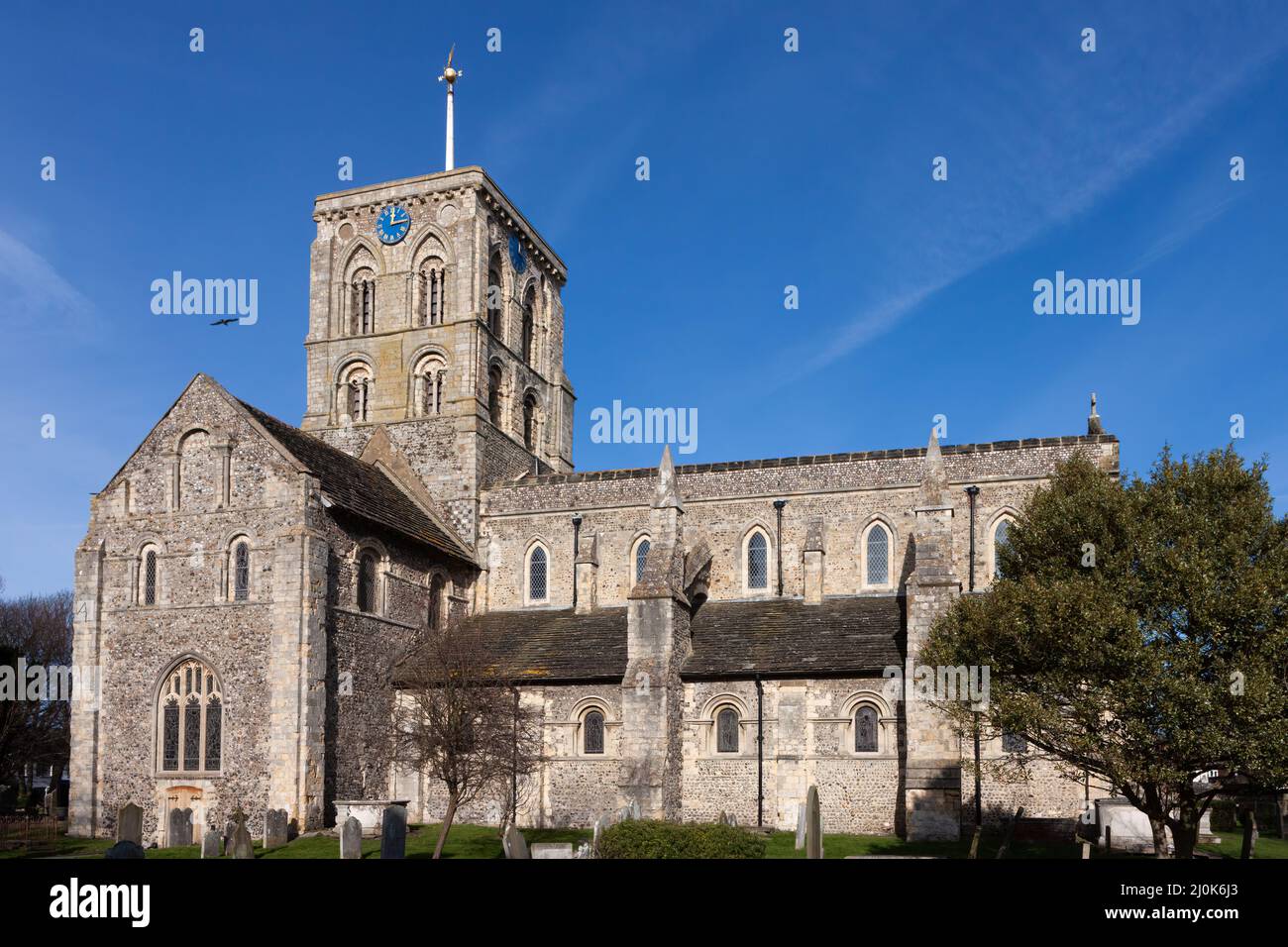 SHOREHAM-BY-SEA, WEST SUSSEX, Großbritannien - FEBRUAR 1 : Blick auf die Shoreham Kirche in Shoreham-by-Sea, West Sussex am 1. Februar 2010 Stockfoto