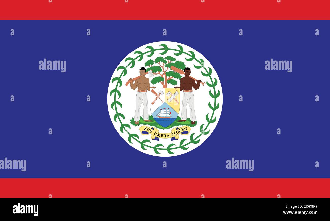Belize National Flag Vektor Illustration als EPS. Stock Vektor
