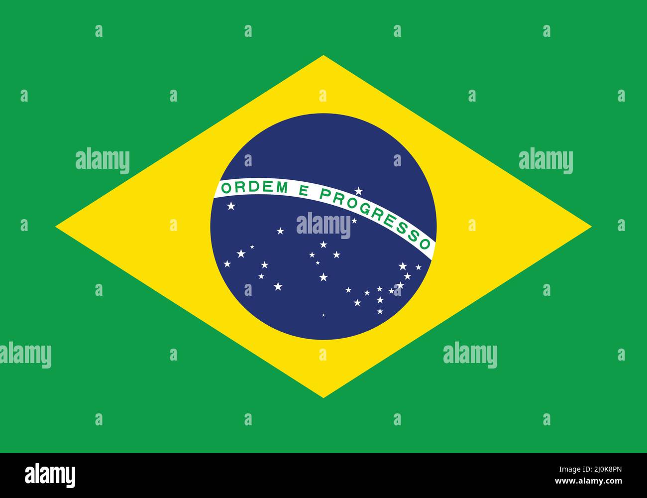 Die Flagge von Brasilien Stock Vektor