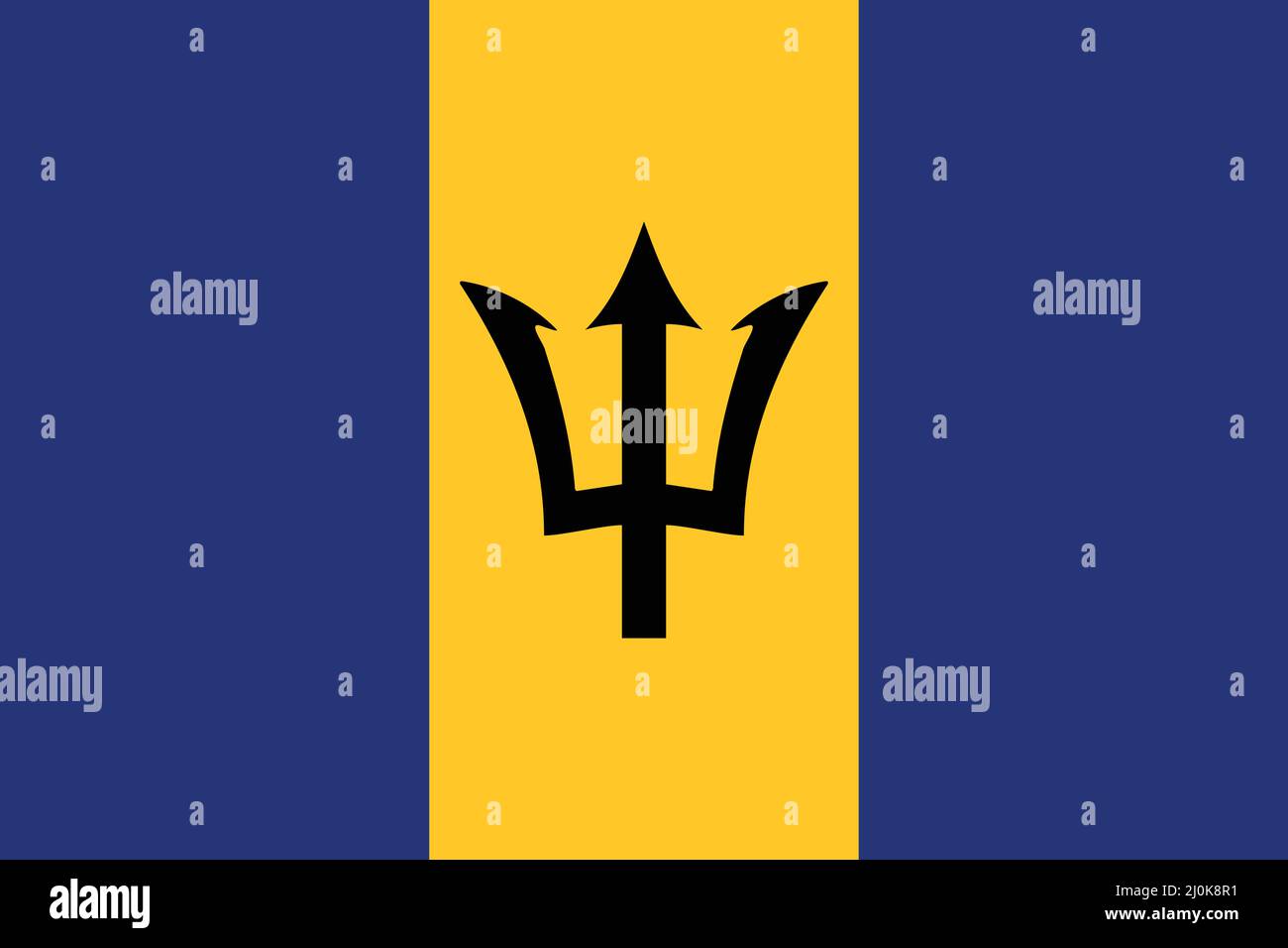 Barbados National Flag Vektor Illustration als EPS 10. Stock Vektor