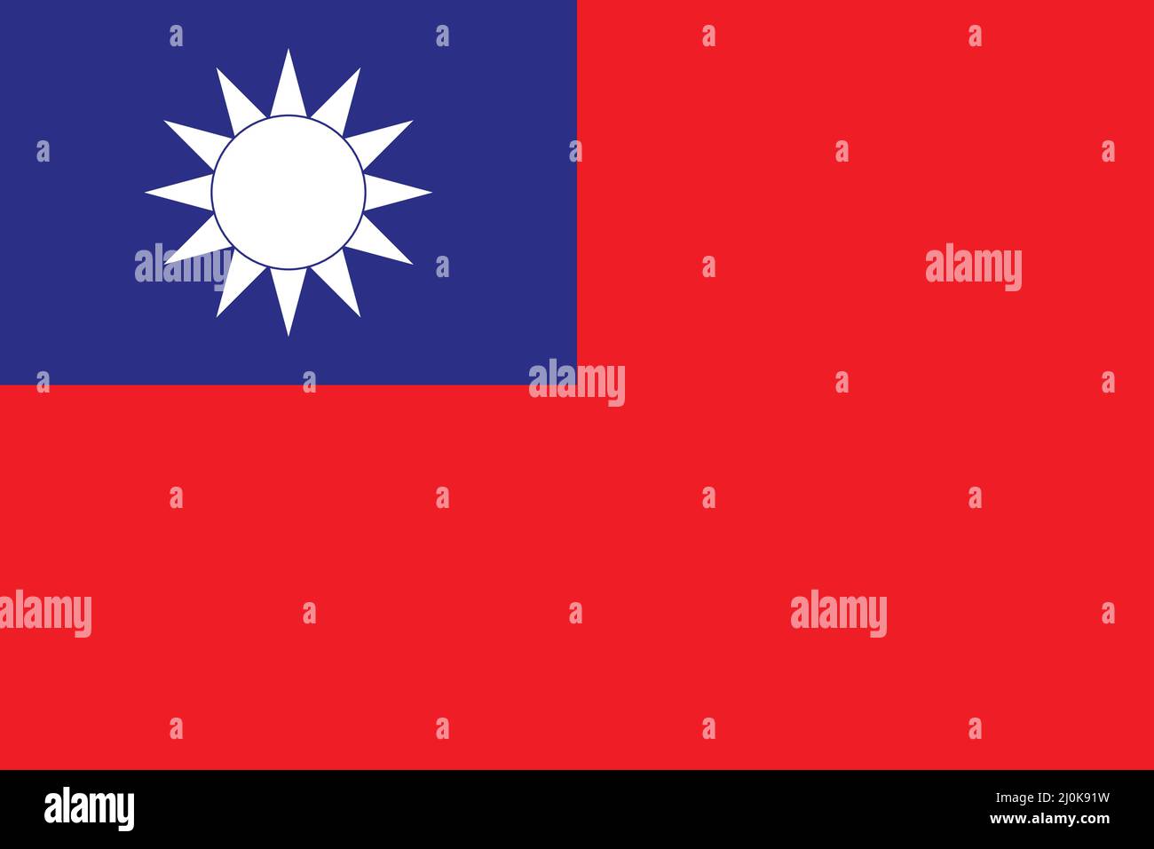 Taiwan (Republik China) National Flag Vector Illustration als EPS. Stock Vektor