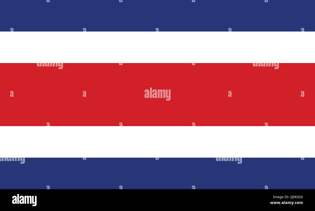 Die Nationalflagge von Costa Rica Vector Illustration als EPS. Stock Vektor