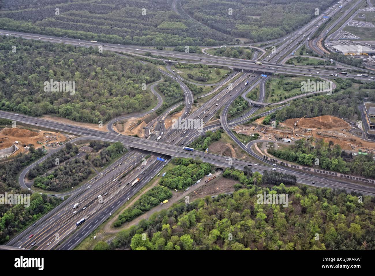 Luftaufnahme des Frankfurter Kreuzes Stockfoto