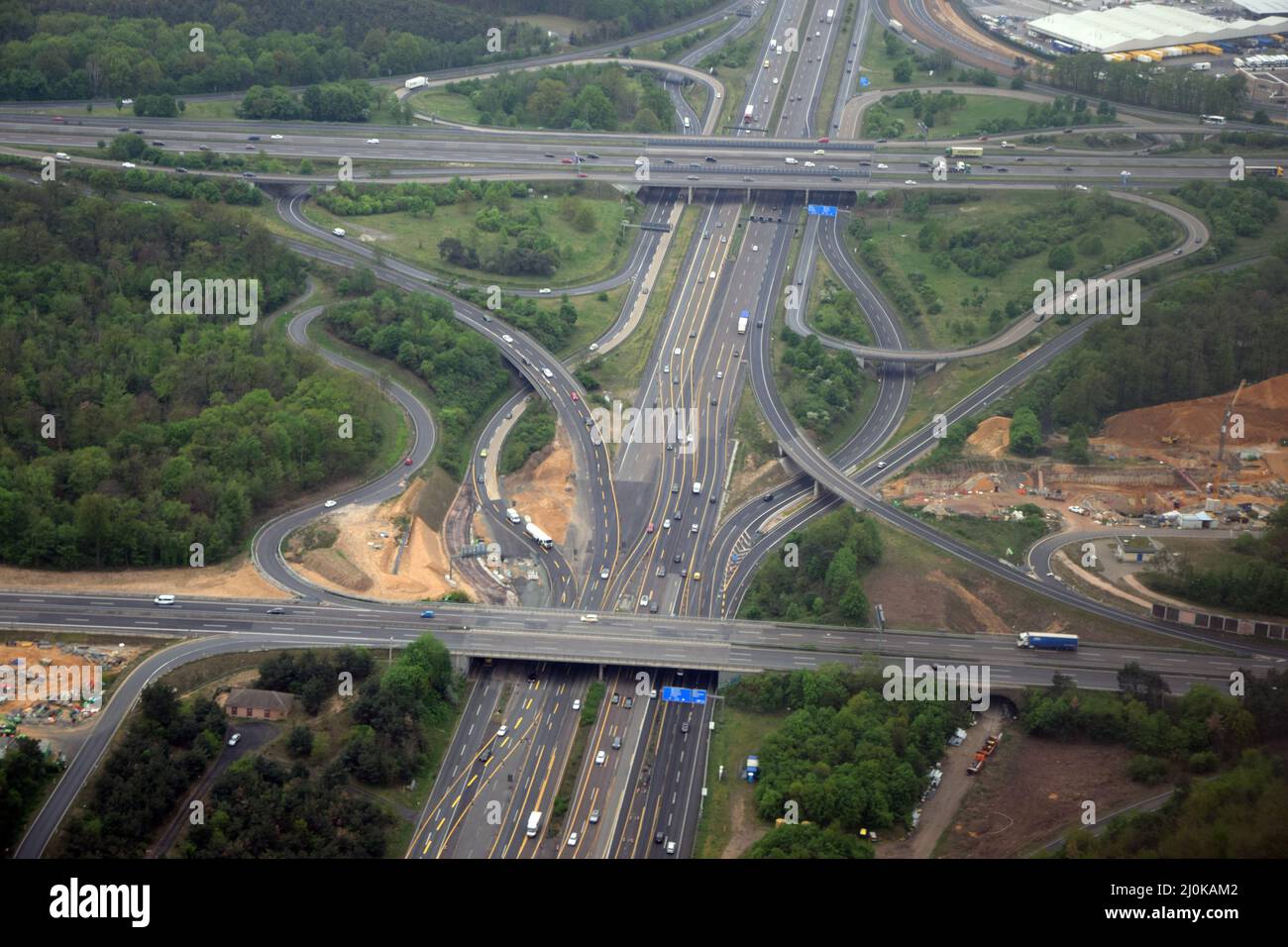 Luftaufnahme des Frankfurter Kreuzes Stockfoto