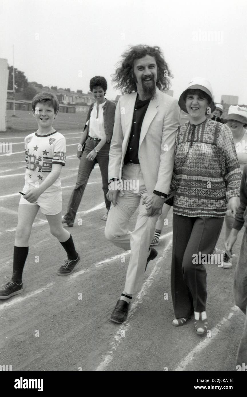 Billy Connolly, Charity Walk, Scotstoun, Glasgow, Schottland, 9.. Juni 1982. Stockfoto