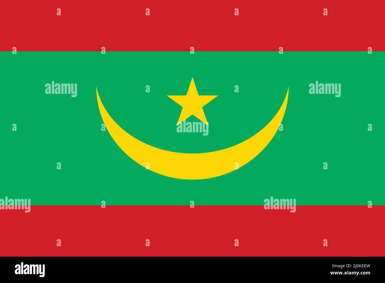 Die offizielle Flagge von Mauretanien als Vektor. Stock Vektor