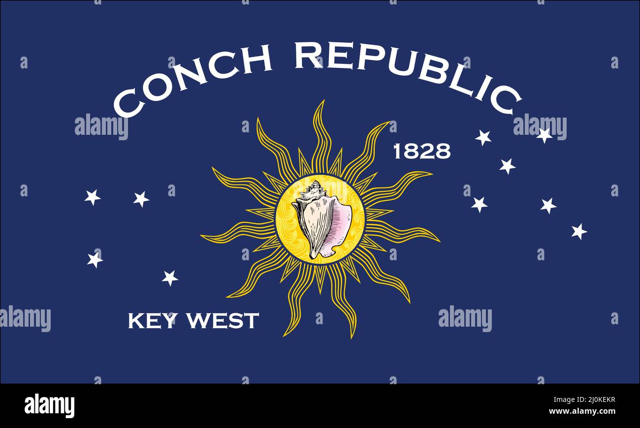 Flagge von Key West, Florida als Vektor. Stock Vektor